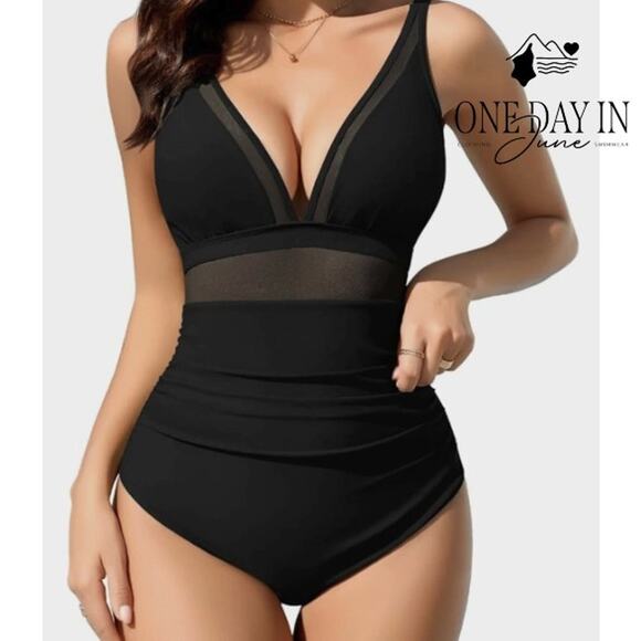 Suuksess Mesh Cut Out One Piece Swimsuit Size S - Picture 1 of 5